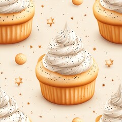 Cake seamless pattern background. Generative AI