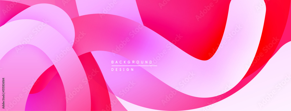 Poster Abstract pink, purple gradients overlap. Smooth curves create dynamic visual flow. Modern design element for backgrounds.