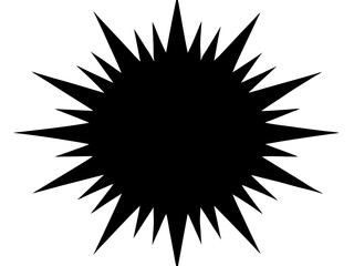 Black Explosion Shape – Starburst Comic Pop Effect Vector