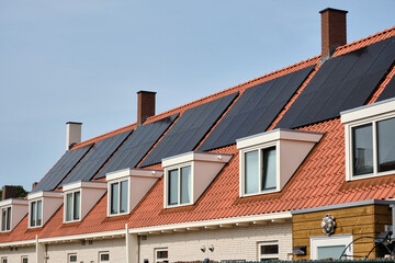 Renovated Dutch Social housing block with solar panel rooftop in Middelburg
