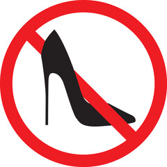 Sign prohibiting high heels in this area