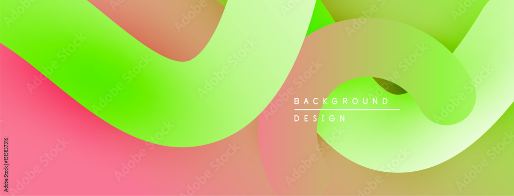 Poster Abstract fluid shapes, vibrant colors blend. Gradient transitions create dynamic visual effect. Modern design element.