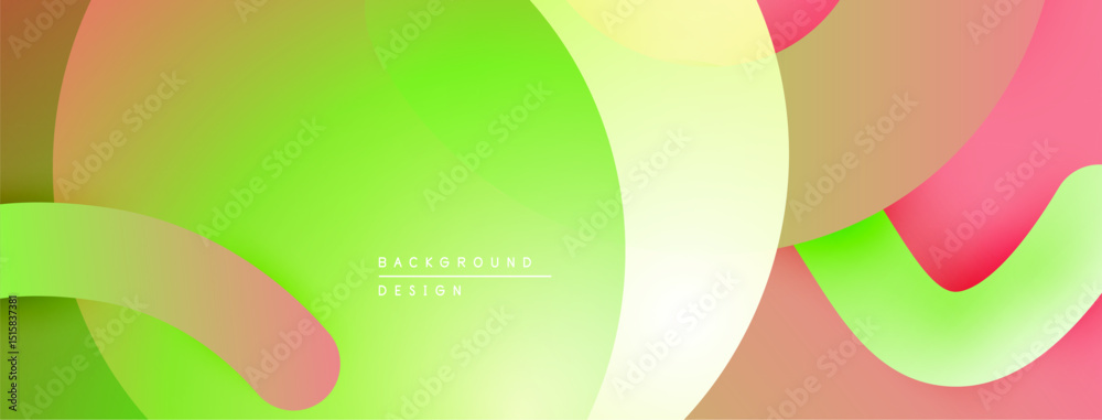 Poster Abstract fluid shapes overlap, creating vibrant gradients. Soft colors blend seamlessly, forming modern background design.