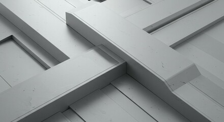 Obraz premium Abstract Geometric Construction with Raised Rectangles