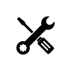Repair tools icon symbol for apps and websites. tool sign and symbol. setting icon. Wrench and screwdriver. Service