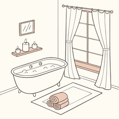 Cozy home spa setup with minimalist design