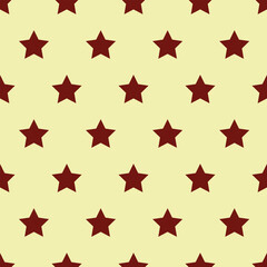 Vector pattern with dark red stars on a yellow background