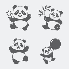 panda and bamboo
