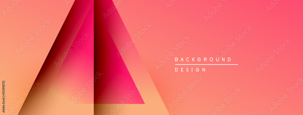 Aufkleber Abstract geometric design. Gradient shades create triangular shapes, warm color palette dominates composition. Minimalist style.