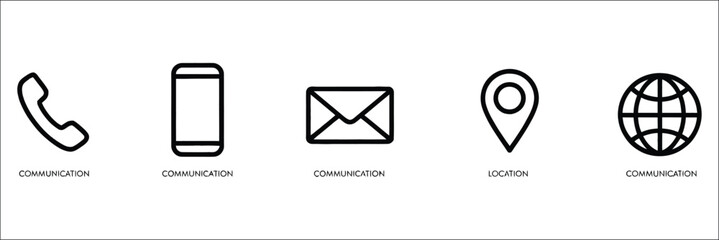 Fluid Contact Icons: Gradient Background Vector Set

