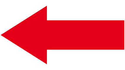 Left red arrow. Arrow design symbol. Roar, Park, School, College Indicator vector arrow icon.