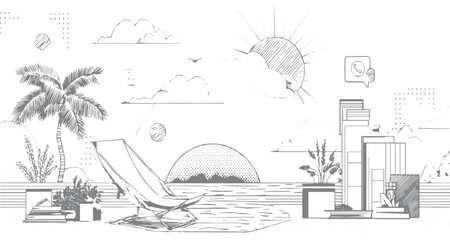 Sammer vacation vector collection pattern  
