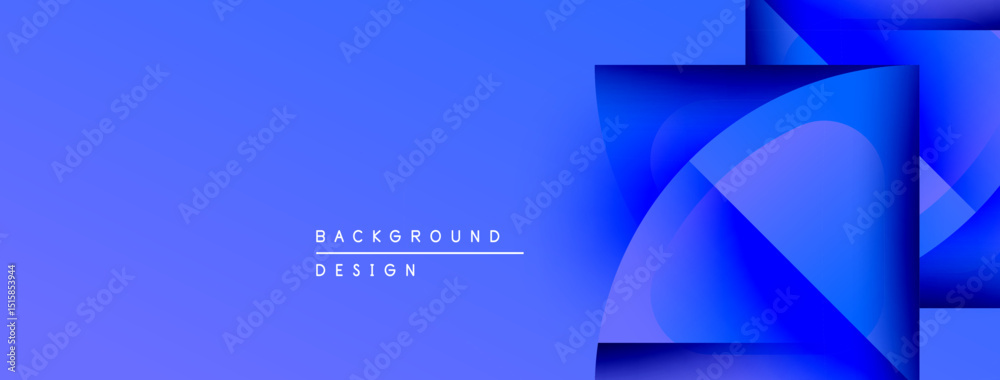 Leinwandbilder Abstract blue gradient background. Geometric shapes overlap creating modern design. Text reads background design. Simple, clean aesthetic.