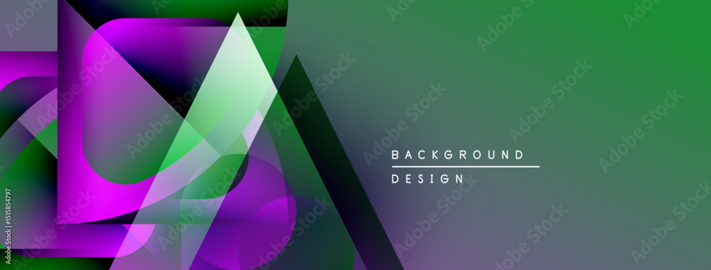 Leinwandbilder Abstract geometric shapes, vibrant colors, gradients. Modern design elements create dynamic visual impact. Background suggests digital art creation.