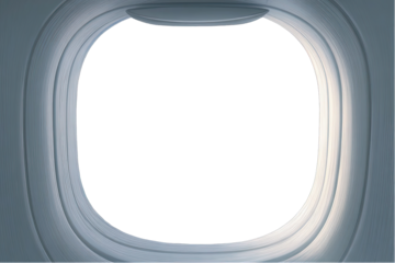 Airplane window isolated on transparent background