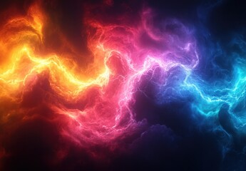 Fototapeta premium Abstract vibrant energy flow design with glowing colors.