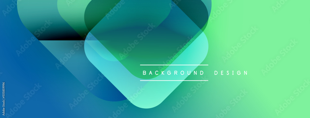 Leinwandbilder abstract gradient shapes overlap. blue, green hues create modern background. text reads background d