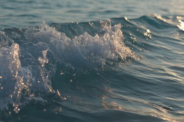 Rolling Ocean Waves Under Bright Morning Sun
