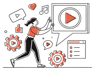 Social Media & Video Content – Modern Vector Illustration