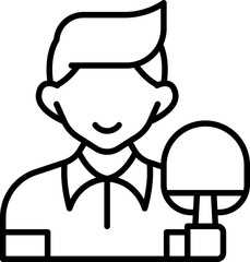Ping pong player icon