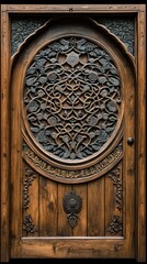 Ornate Wooden Door with Intricate Carving