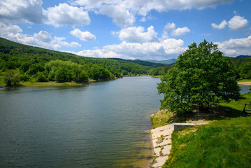 Fototapeta premium Bor Lake (Borsko jezero), an artificial lake in Eastern Serbia near the city of Bor