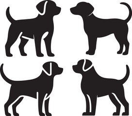Dog Silhouette Vector – Black Pet Illustration on White Background