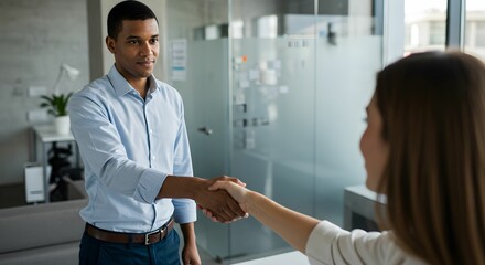 Fototapeta premium Office worker shaking a hand