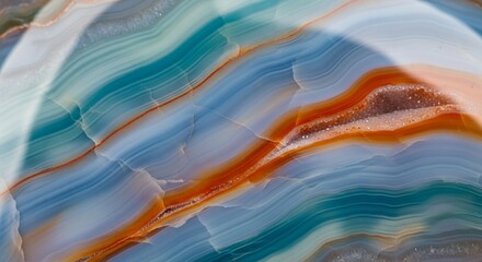 Detailed texture of a banded agate featuring contrasting colors and organic lines.
