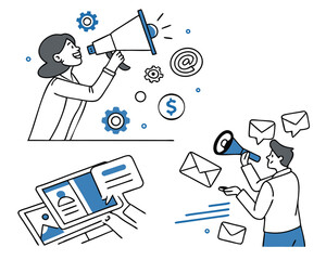 Digital & Content Marketing – Clean Vector Illustration