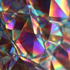 Colorful iridescent crystal texture, white isolated background