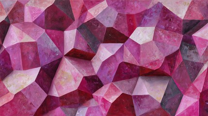 Abstract pink crystal facets, vibrant textures, artistic background.