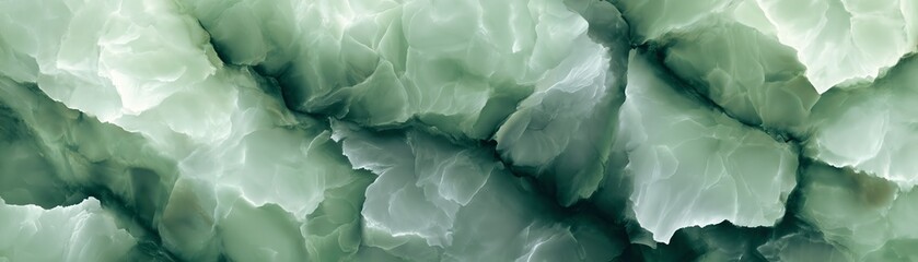 Abstract green marble texture with organic patterns on a white background.