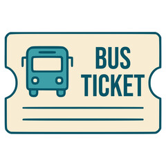 bus ticket transportation travel flat color vector illustration template design