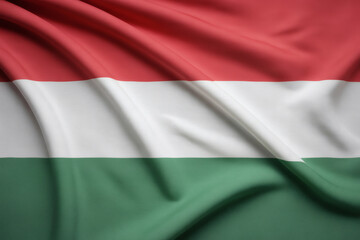 Obraz premium Hungarian Flag Background High-Resolution Image of the Hungarian National Flag as a Draped Fabric Background
