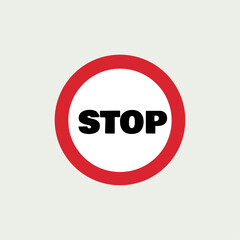 Stop sign icon logo flat vector design