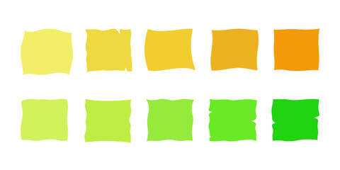 Abstract multicolored square shapes, geometric irregular curves, flat design, vector. Minimalistic modern elements of the text field and banner. Graphic empty frame. A palette of yellow and green