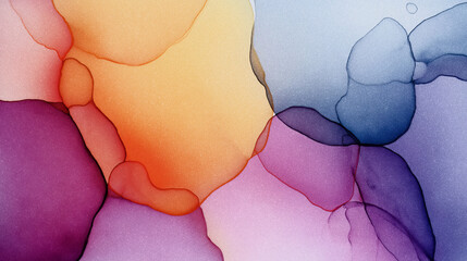 Vibrant Alcohol Ink Art Background in Varied Colors