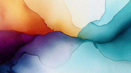 Colorful Alcohol Ink Art Background in Vibrant Hues