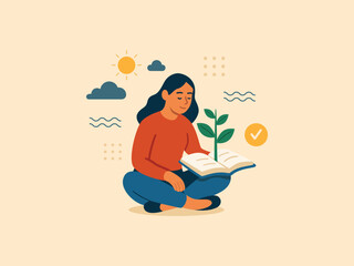Growth from Knowledge. Symbolizing Personal Development, Learning, and Growth Mindset.