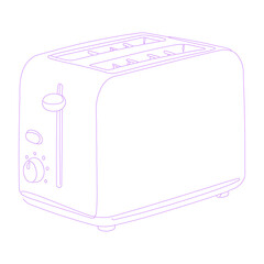 toaster isolated lineart illustration