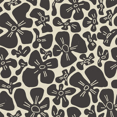Silhouette flowers. Floral stylized composition.