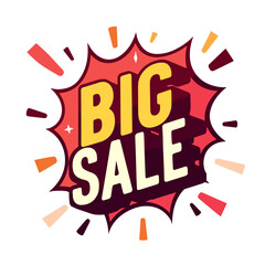 Naklejka premium Exciting pop art big sale notification on white background, consumer action
