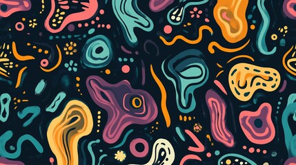 Whimsical Watercolor Shapes: A playful and expressive abstract design