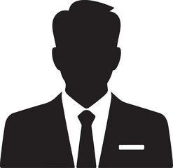 Businessman in Suit Holding Briefcase Silhouette vector icon transparent background