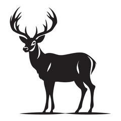 Fototapeta premium Deer minimal vector art silhouette