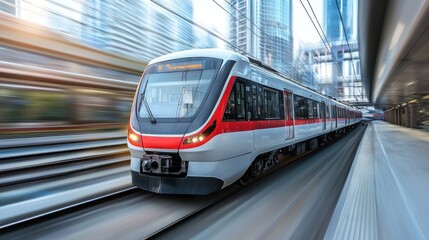 Fototapeta premium High-Speed Train in City
