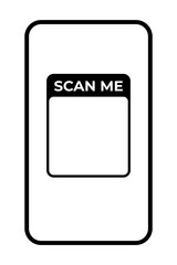 Scan Me QR Code Placeholder: Minimalist Black and White Icon