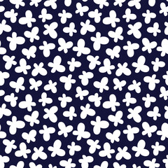 Monochrome Butterfly Seamless Pattern Design