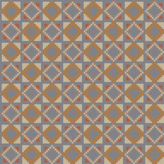 Neutral Colour Argyle Fair Isle Seamless Pattern Design